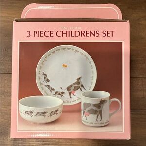Children's Fine China 3-Piece Set with Animal Design